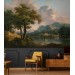 Vintage landscape wallpaper, Scenic wall mural