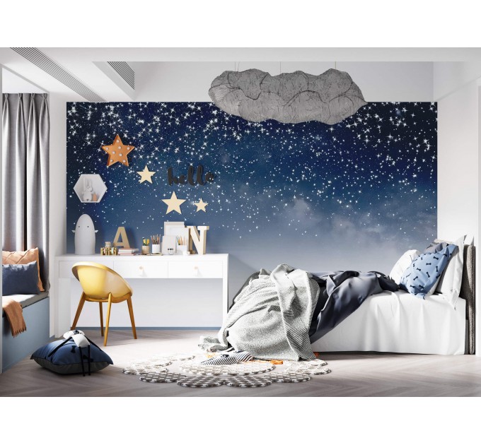 Starry night sky wall mural Celestial wallpaper kids