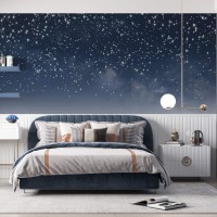 Starry night sky wall mural Celestial wallpaper kids