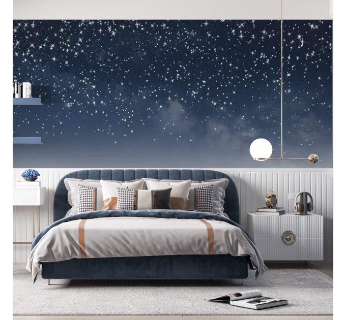 Starry night sky wall mural Celestial wallpaper kids