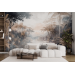 Vintage tropical wallpaper, Jungle landscape wall mural
