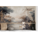 Vintage tropical wallpaper, Jungle landscape wall mural