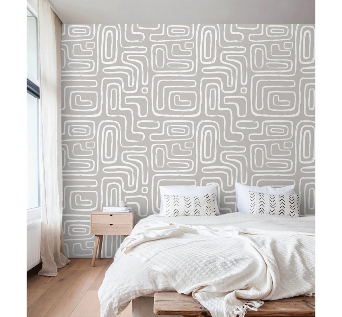 Abstract lines wallpaper geometric paint strokes gray white