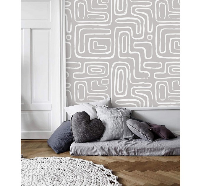 Abstract lines wallpaper geometric paint strokes gray white
