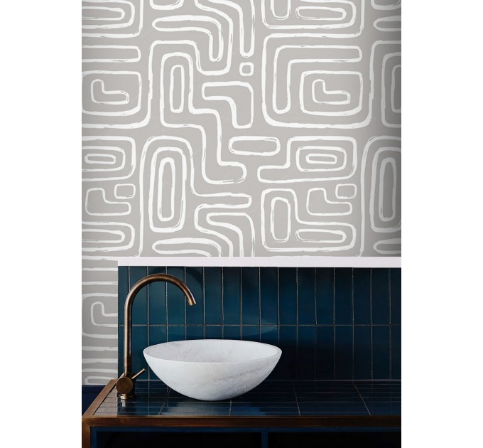 Abstract lines wallpaper geometric paint strokes gray white