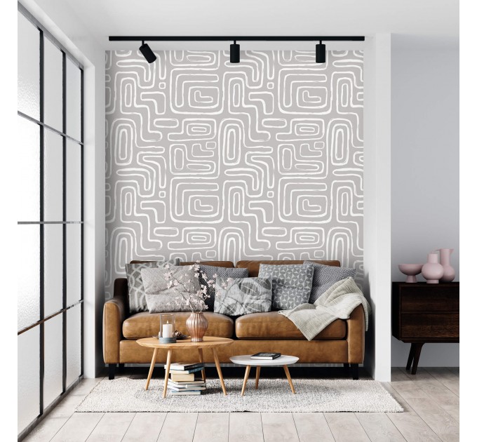 Abstract lines wallpaper geometric paint strokes gray white