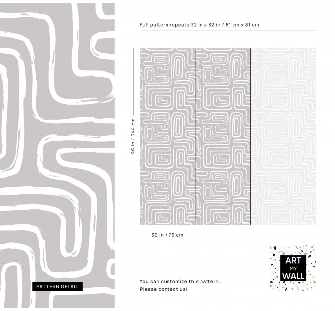 Abstract lines wallpaper geometric paint strokes gray white