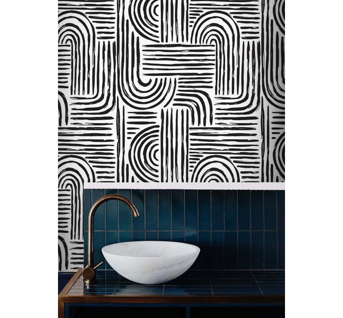 Abstract wallpaper black and white lines
