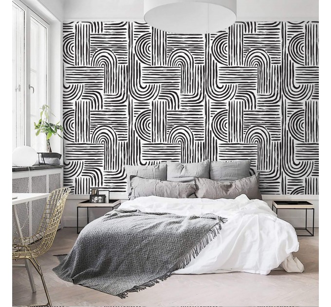 Abstract wallpaper black and white lines