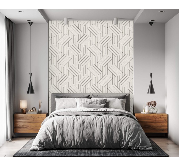 Neutral wallpaper with minimalist lines