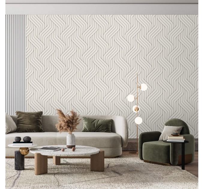 Neutral wallpaper with minimalist lines