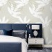 Neutral wallpaper large leaves, minimalist botanical design