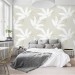 Neutral wallpaper large leaves, minimalist botanical design