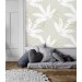 Neutral wallpaper large leaves, minimalist botanical design