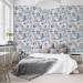 Wallpaper vintage floral ornament blue white flowers