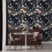 Dark vintage floral wallpaper – Elegant bloom wall covering