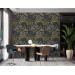 Dark botanical wallpaper leaves and herbs vintage style