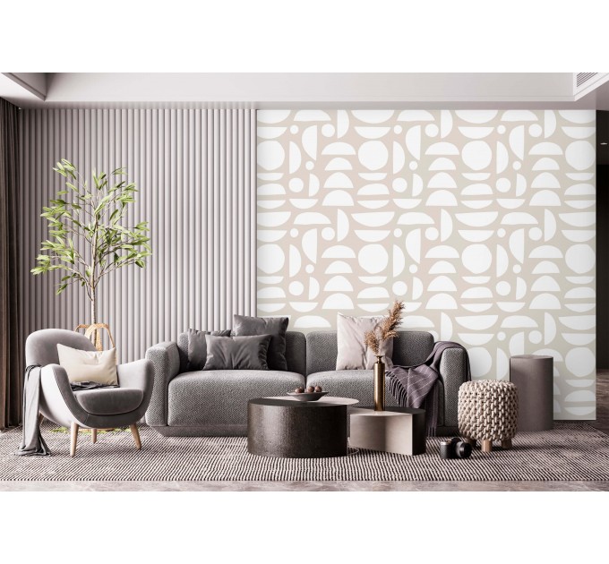 Minimalist geometric wallpaper neutral, abstract shapes