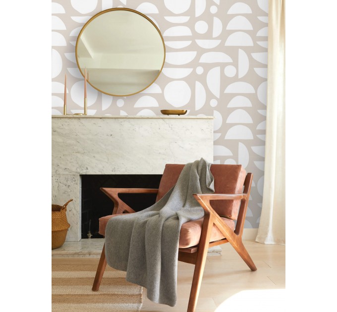 Minimalist geometric wallpaper neutral, abstract shapes
