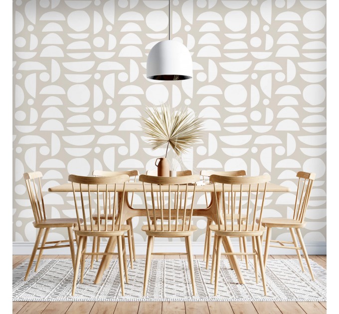 Minimalist geometric wallpaper neutral, abstract shapes