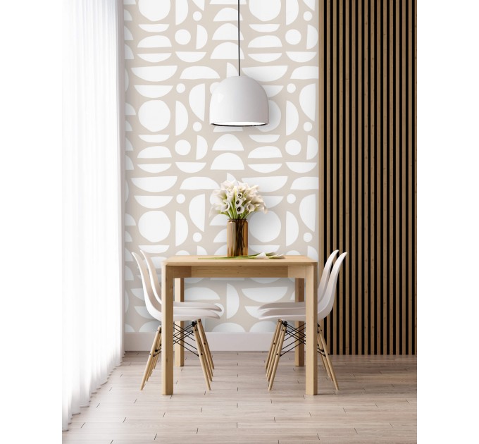 Minimalist geometric wallpaper neutral, abstract shapes