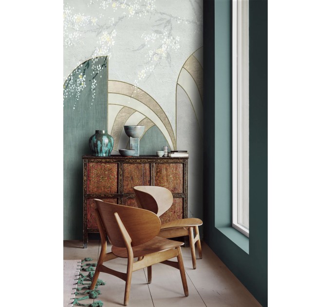 Art deco geometric wallpaper mural Mid century chic