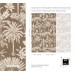 Neutral beige wallpaper tropical palms and leaves