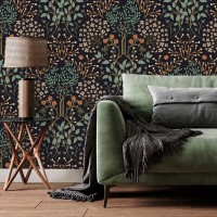 Vintage botanical moody wallpaper wildflowers