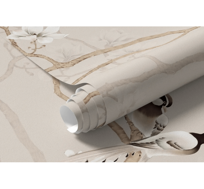 Blooming tree with birds wallpaper mural Accent wall