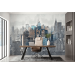 Urban city wall mural Skyscraper wallpaper city view