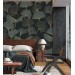 Dark green wallpaper ginkgo leaves Elegant accent wallpaper