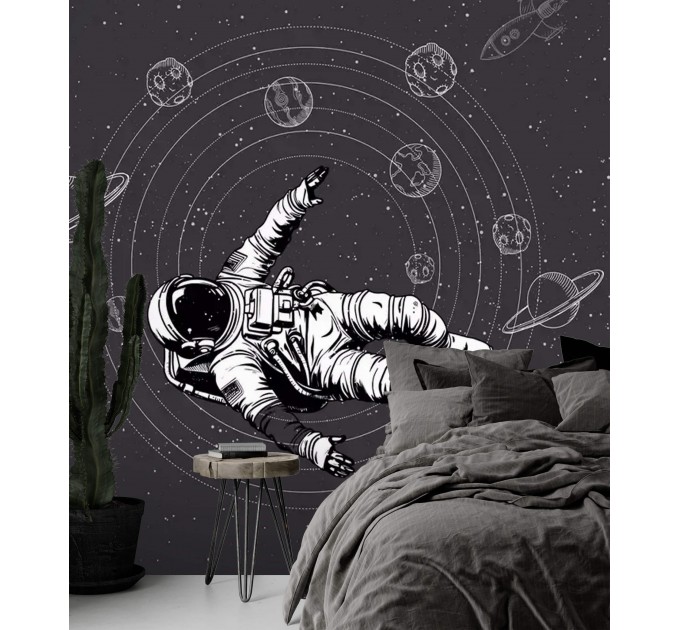 Astronaut wall mural Teenage wallpaper space decor