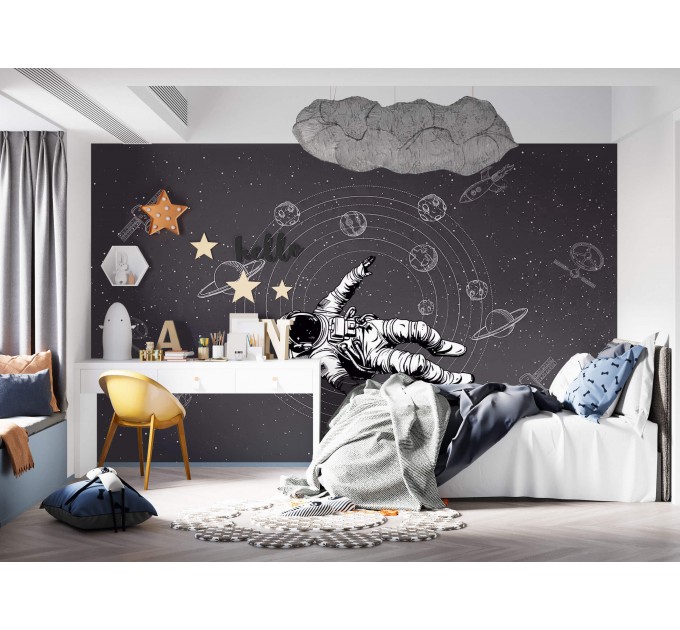Astronaut wall mural Teenage wallpaper space decor