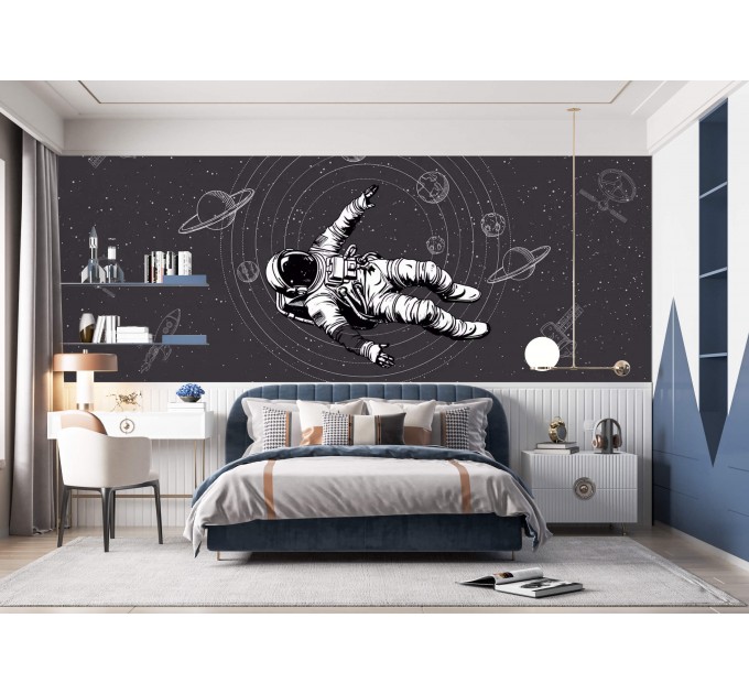 Astronaut wall mural Teenage wallpaper space decor