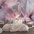 Large floral wall mural Wallpaper purple flowers
