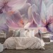 Large floral wall mural Wallpaper purple flowers