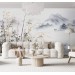 Foggy mountains wall mural landscape wallpaper
