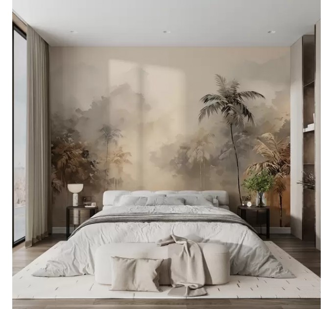 Tropical landscape wall mural Jungle wallpaper