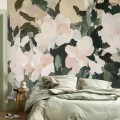Large abstract flowers mural | Floral wallpaper oil painting