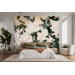 Large abstract flowers mural | Floral wallpaper oil painting