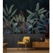 Moody tropical wall mural palms and leaves