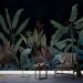 Moody tropical wall mural palms and leaves