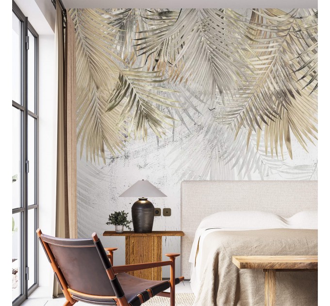 Tropical leaves wallpaper mural Large palm leaves