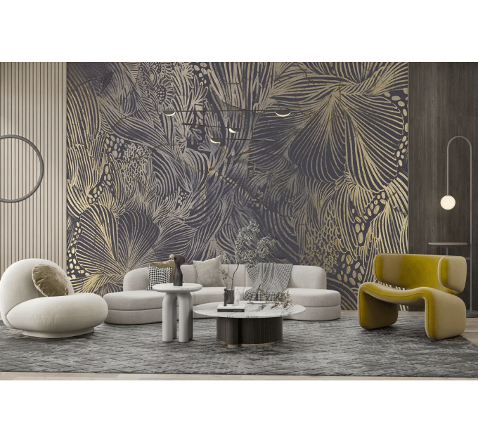 Abstract modern wallpaper, dark mural with lines and strokes