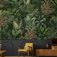 Moody botanical wallpaper tropical plants and leaves