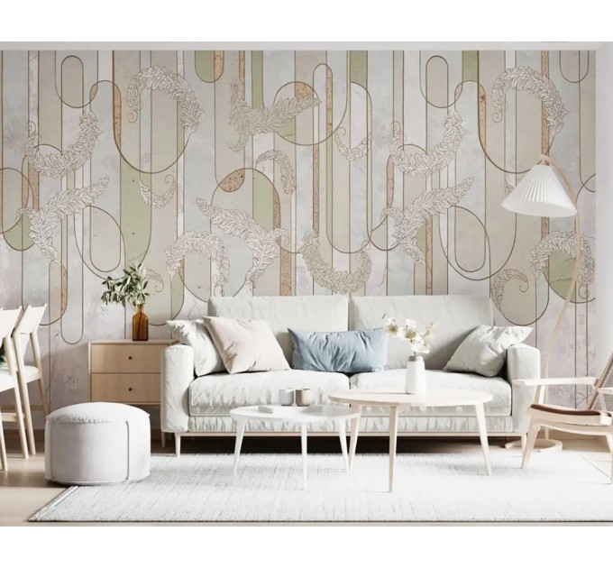 Art deco geometric wallpaper Peel and stick wallpaper 
