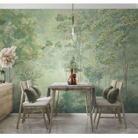 Green forest wallpaper mural Peel and stick accent wall