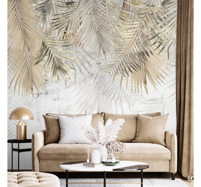 Tropical leaves wallpaper mural Large palm leaves