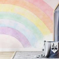 Girls nursery wallpaper rainbows for baby girl room