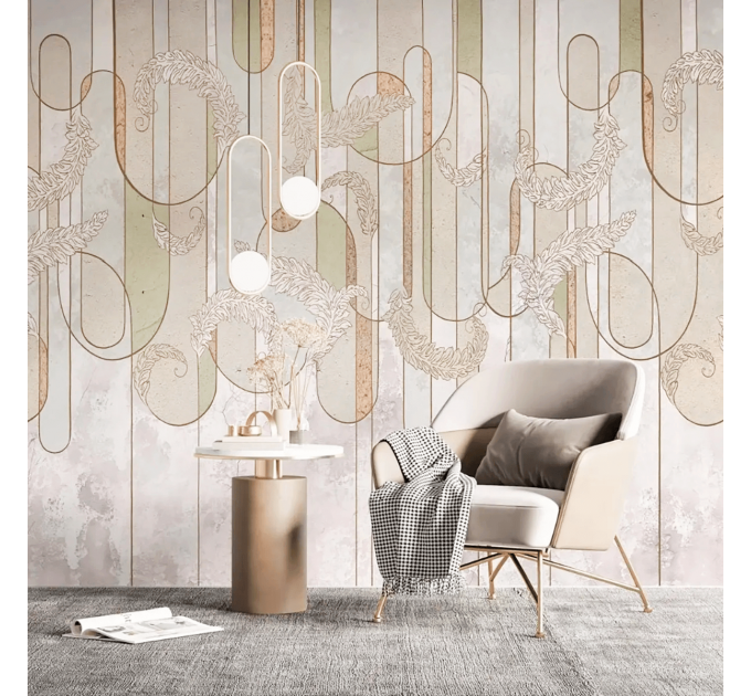 Art deco geometric wallpaper Peel and stick wallpaper 